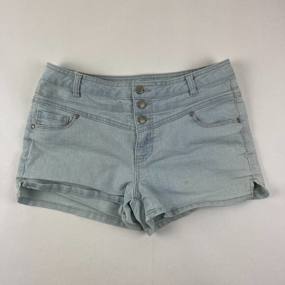Rue 21 Shorts Womens Juniors Size 7/8 High Waisted Light Wash - Picture 1 of 8